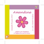 Faire part à fleurs colorées pour fille