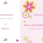 Menu à fleurs pour fille Menu à fleurs pour fille